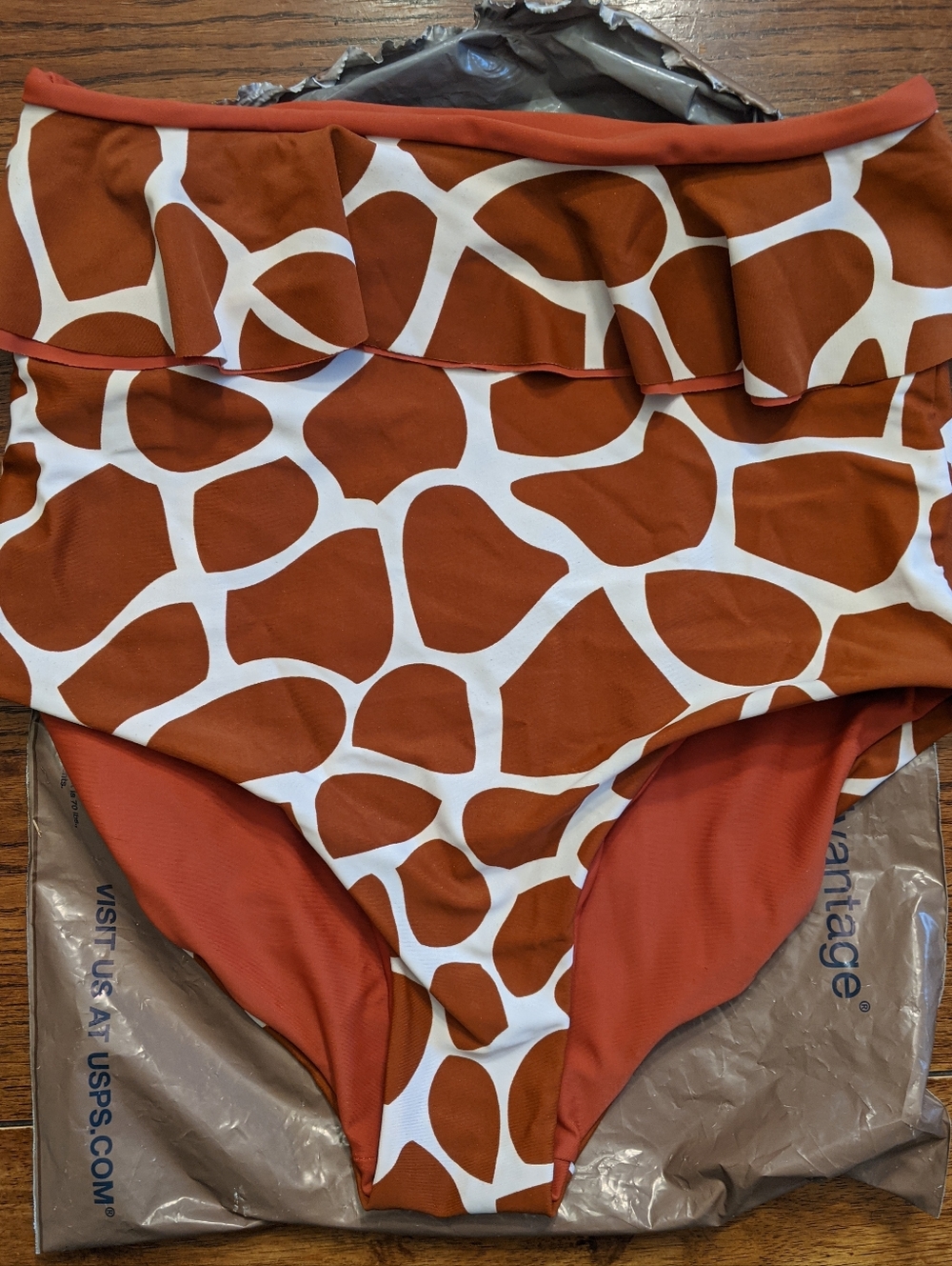Coral Reef High-Waist Cabana Swim Bottoms Giraffe Print